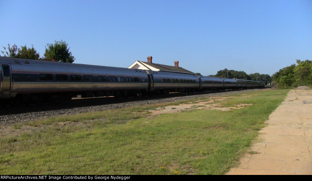 AMTRAK "Cresent" arriving in daylight at the Station. (Normally scheduled for arrival around 4 AM.)